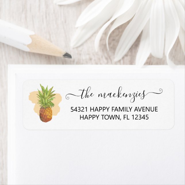 Tropical Watercolor Pineapple Script Typography (Insitu)