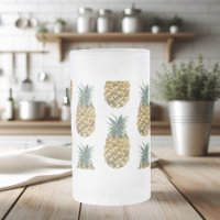 Tropical Watercolor Pineapple Seamless Pattern