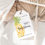 Tropical Watercolor Pineapple Stencil Baby Shower Gift Tags<br><div class="desc">Tropically them featuring watercolor pineapple stencil baby shower gift tag.</div>