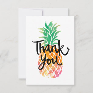 tropical watercolor pineapple thank you script