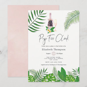 Tropical Watercolor Pop Fizz Clink Invitation
