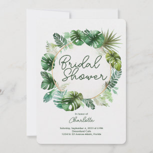 Tropical Watercolor Print   Wedding Bridal Shower Invitation
