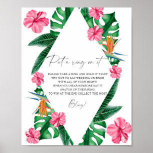 Tropical watercolor -  put a ring on it game poster