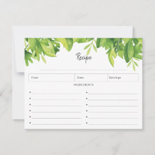 Tropical Watercolor Recipe Card