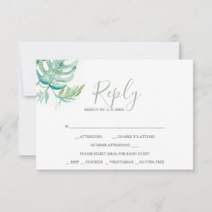 Tropical Watercolor Reply RSVP Cards