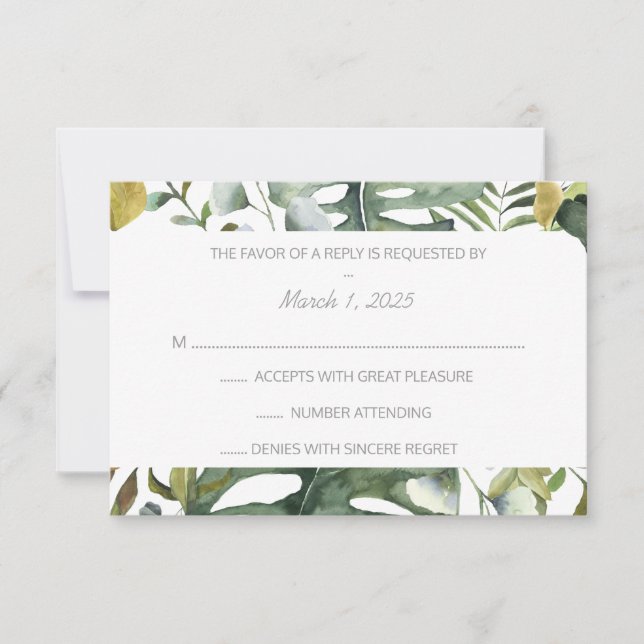 Tropical Watercolor RSVP (Front)