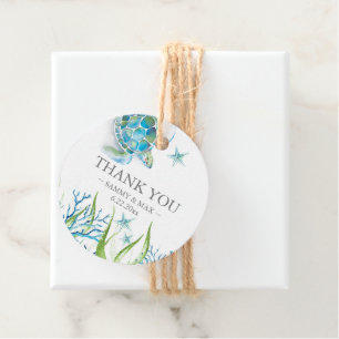 Tropical Watercolor Sea Turtle Favour Tags