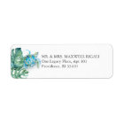 Tropical Watercolor Sea Turtle Return Address