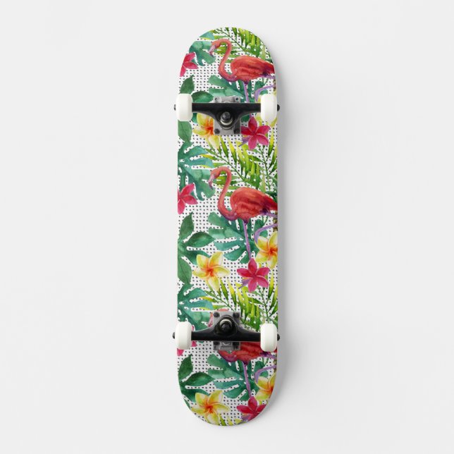 Tropical Watercolor Skateboard (Front)
