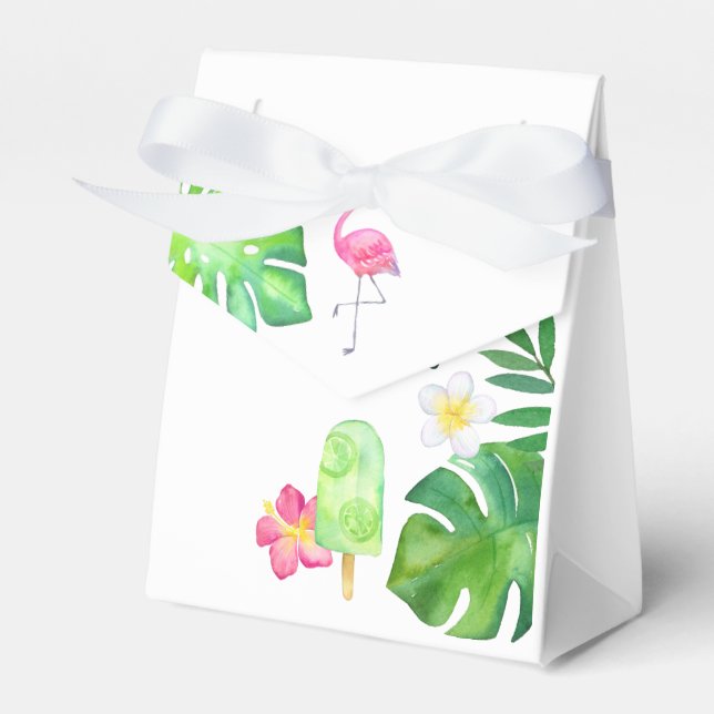 Tropical Watercolor Summer Party Favour Box (Front Side)