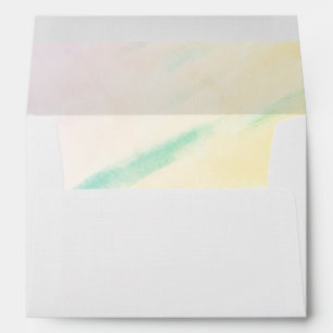 Tropical Watercolor Wash Wedding Envelopes