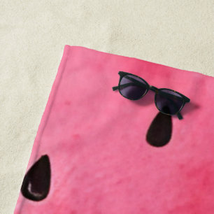 Tropical Watercolor Watermelon Slice Personalised  Beach Towel