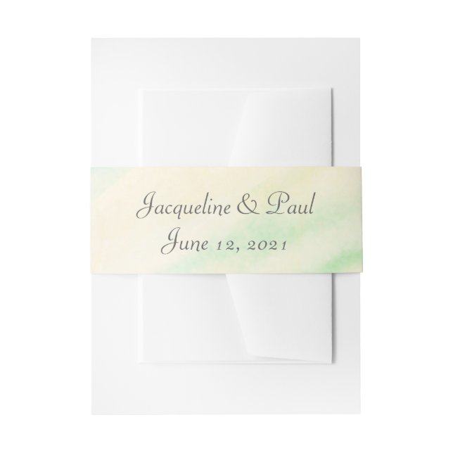 Tropical Watercolor Wedding Belly Bands Invitation Belly Band (Front Example)