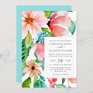 Tropical Watercolor Wedding Invitation