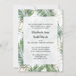 Tropical Watercolor Wedding Invitation