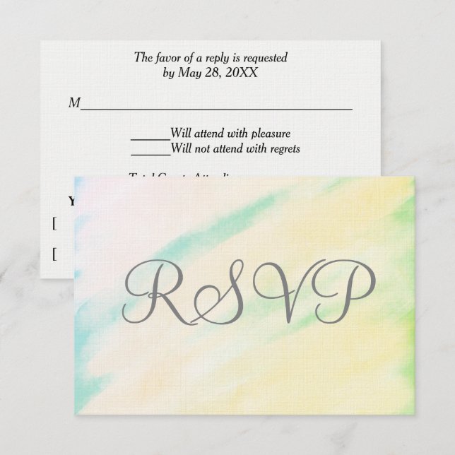 Tropical Watercolor Wedding RSVP Cards (Front/Back)