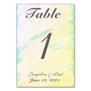 Tropical Watercolor Wedding Table No. Cards