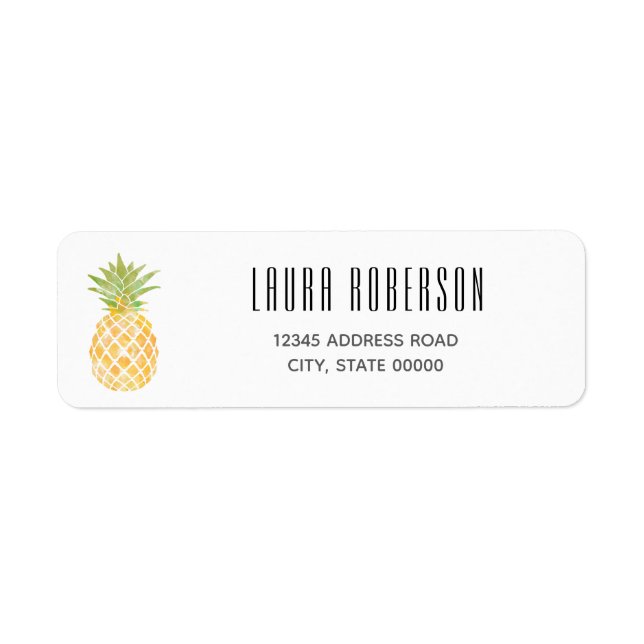 Tropical Watercolor Yellow Green Pineapple Stencil (Front)