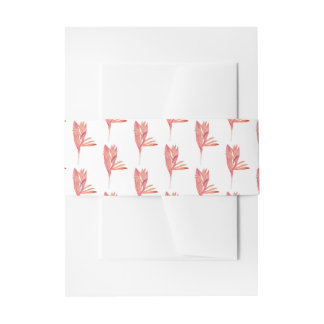 Tropical watercolour exotic botanical foliage invitation belly band