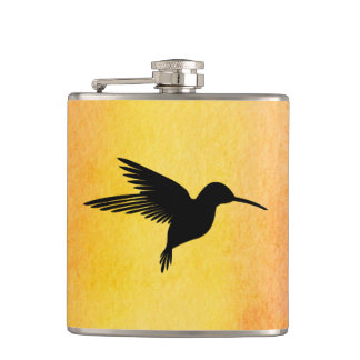 Tropical Watercolour Hummingbird Colibri Flask