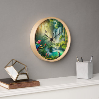 Tropical Waterfall Clock