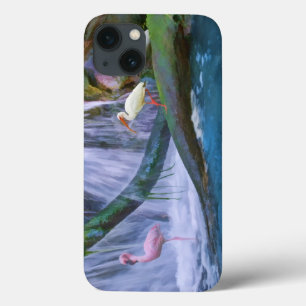 Tropical Waterfall, Flamingo, and Ibis iPhone 13 Case