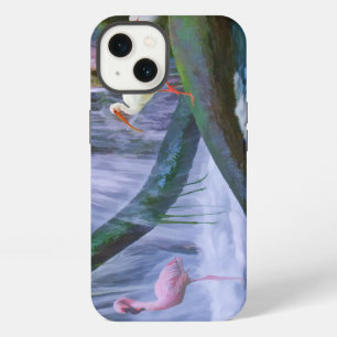 Tropical Waterfall, Flamingo, and Ibis iPhone 13 Case