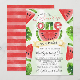 Tropical Watermelon 1st Birthday Party Invitation