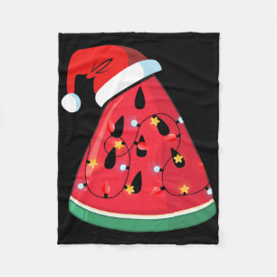 Tropical Watermelon Christmas Light Summer Christm Fleece Blanket