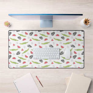 Tropical Watermelon & Crocodile Pattern Desk Mat