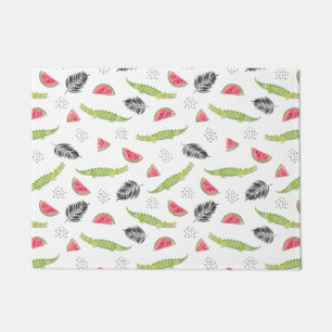 Tropical Watermelon & Crocodile Pattern Doormat