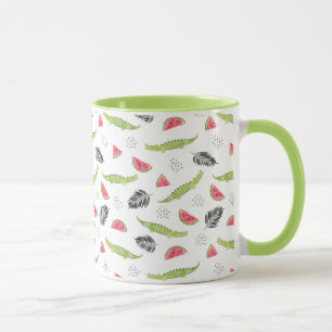 Tropical Watermelon & Crocodile Pattern Mug
