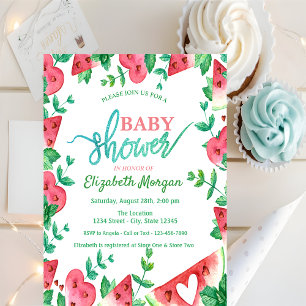 Tropical Watermelon Green Baby Shower  Invitation