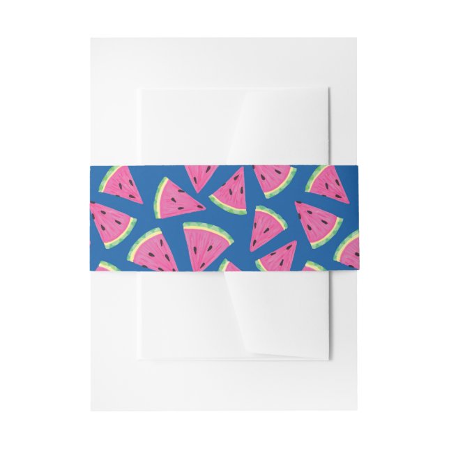 Tropical Watermelon pattern Invitation Belly Band (Front Example)