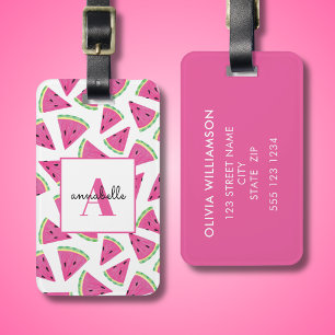 Tropical Watermelon Personalised Monogram Luggage Tag