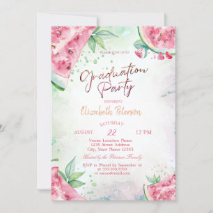 Tropical Watermelon Summer Graduation Invitation
