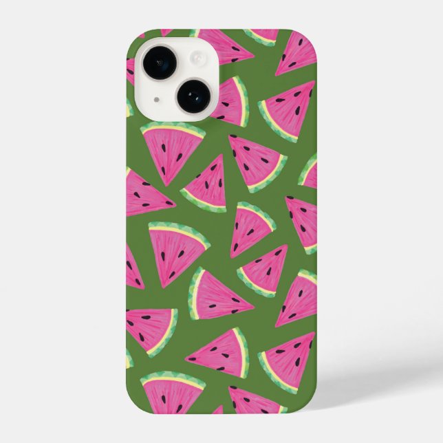 Tropical watermelon summer pattern iPhone case (Back)