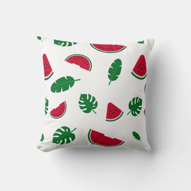 Tropical Watermelon Summer Seamless Pattern Cushion (Front)