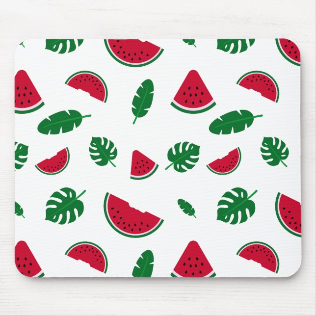 Tropical Watermelon Summer Seamless Pattern Mouse Mat (Front)