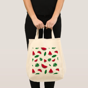 Tropical Watermelon Summer Seamless Pattern Tote Bag