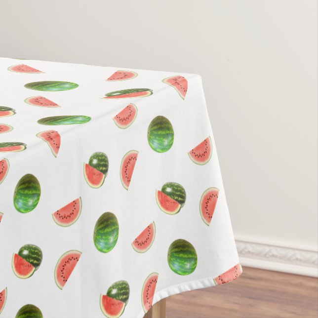 Tropical Watermelons on White Tablecloth (In Situ)