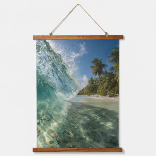 Tropical Wave Crash Island Shore Art Hanging Tapestry