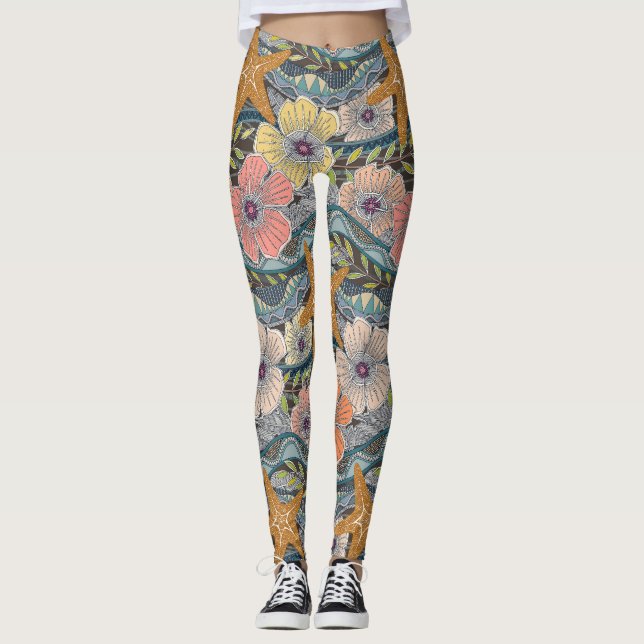 tropical waves earth leggings (Front)