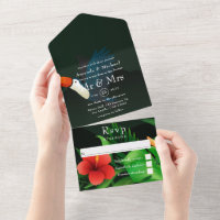 Tropical Wedding All In One Invitation