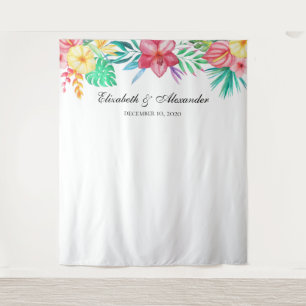 Tropical wedding backdrop. Exotic background Tapestry