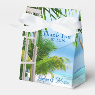 Tropical Wedding Beach Scene Favour Box