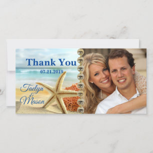 Tropical Wedding Beach Scene Photo Card