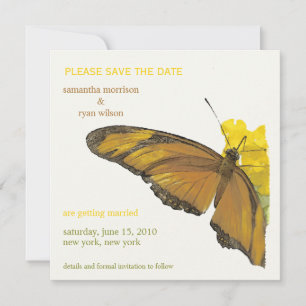 Tropical Wedding - Butterfly Save the date Invitation