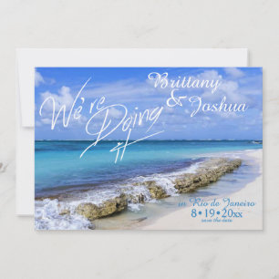 Tropical Wedding Doing it in Beach Resort Invitation