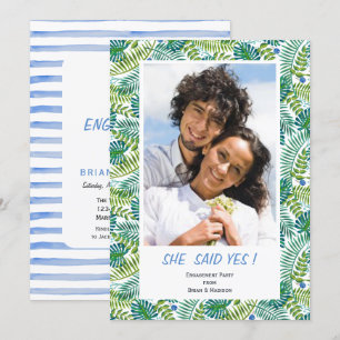 Tropical Wedding   Engagement Party   Photo Card